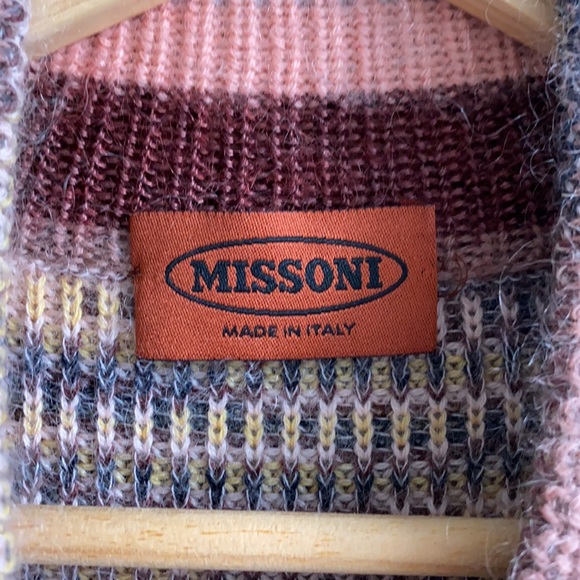 Missoni Sleeveless Striped Dusty Pink Wool Cardigan - Picture 3 of 14